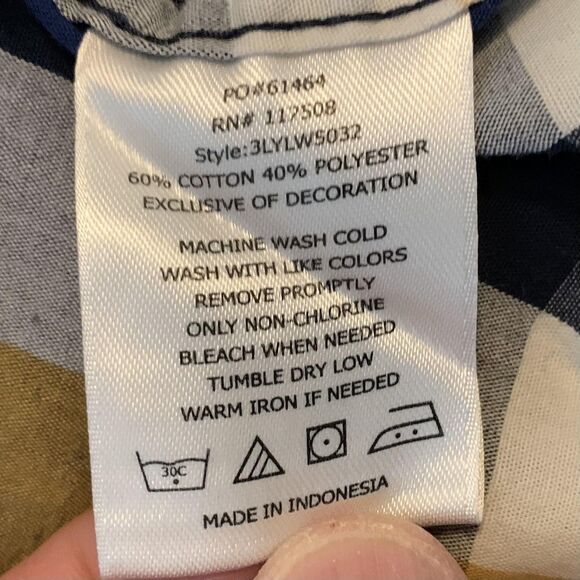 Levis Shirt Mens Medium Blue Yellow Plaid Snap Front Western Pearl Snap Casual - Picture 3 of 7